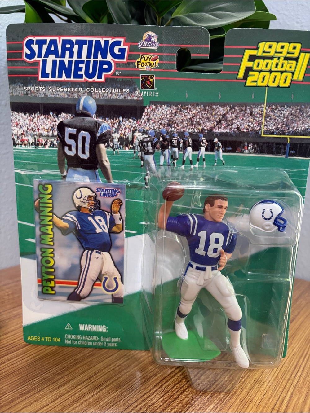 Peyton Manning Starting Lineup FootballAction Figure 1999-2000- Blue & White